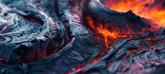 Capture the fluid and dynamic textures inspired by lava flow, adding a touch of intensity and creativity to design compositions - obrazy, fototapety, plakaty