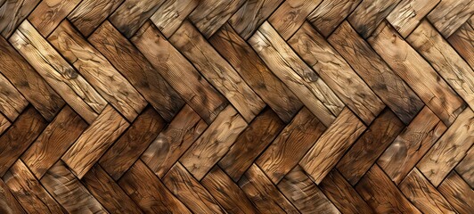 Herringbone Parquet A classic herringbone pattern in wooden tiles, types of tiles background, textures