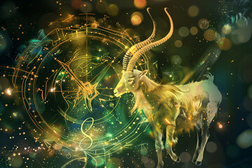 Astronomical zodiac sign Capricorn.