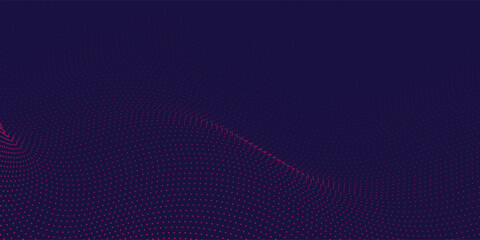 Abstract glowing wave lines on dark background. Dynamic wave pattern. Modern gradient flowing wavy lines. Futuristic technology concept. Suit for banner, poster, modern line