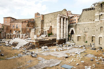 Panoramic Sights of The Forum of Nerva ( Foro di Nerva) in Rome, Lazio Province, Italy.