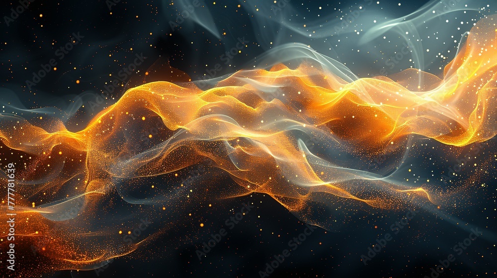 Poster abstract dark grey and bold yellow virtual network - design element for technology background - conn