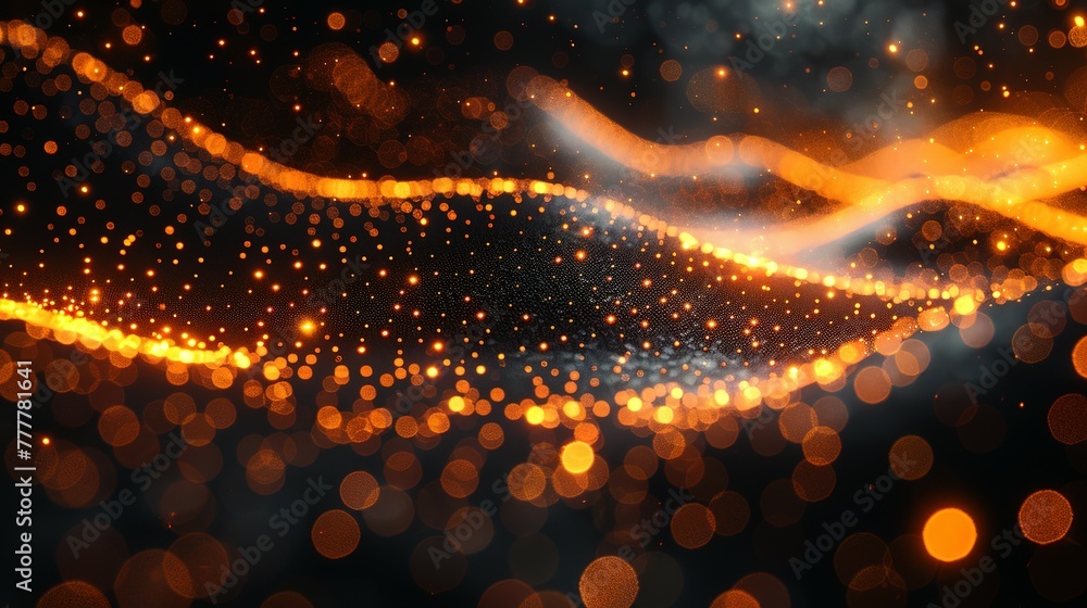 Poster abstract dark grey and bold yellow virtual network - design element for technology background - conn