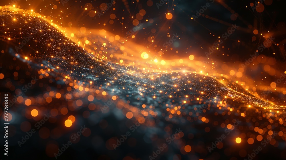 Poster abstract dark grey and bold yellow virtual network - design element for technology background - conn