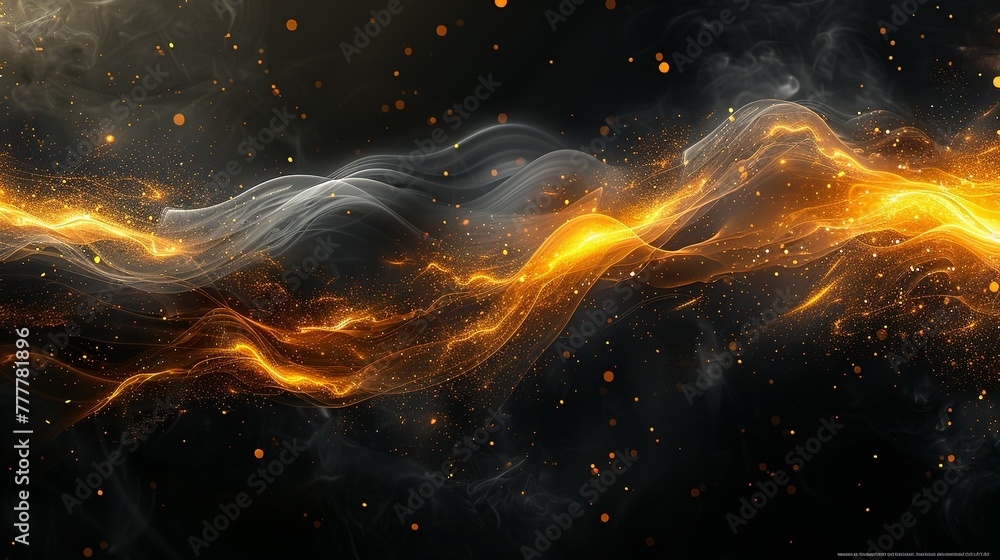 Poster abstract dark grey and bold yellow virtual network - design element for technology background - conn