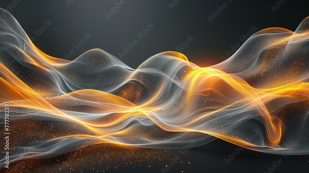 Poster abstract dark grey and bold yellow virtual network - design element for technology background - conn
