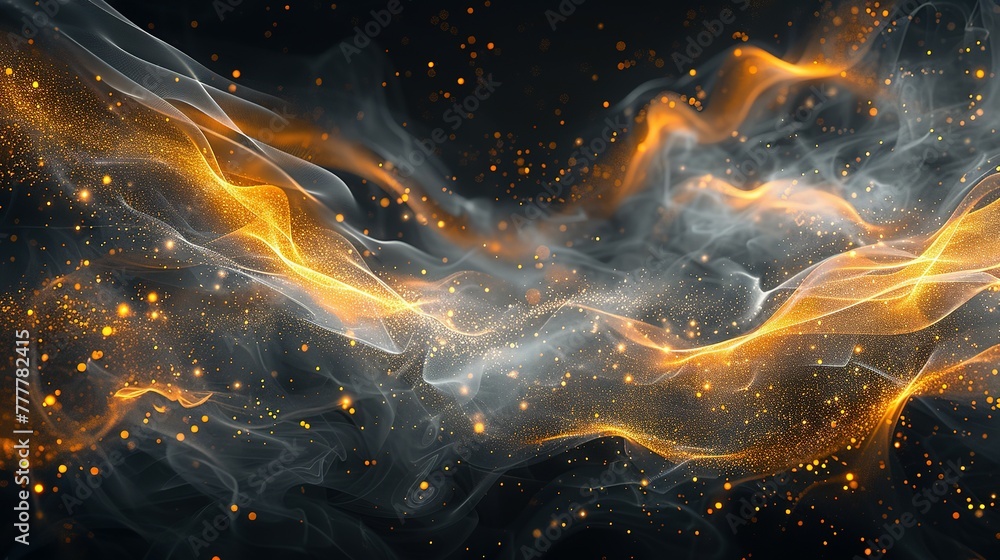 Poster abstract dark grey and bold yellow virtual network - design element for technology background - conn