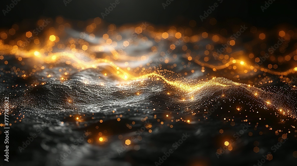 Aufkleber abstract dark grey and bold yellow virtual network - design element for technology background - conn