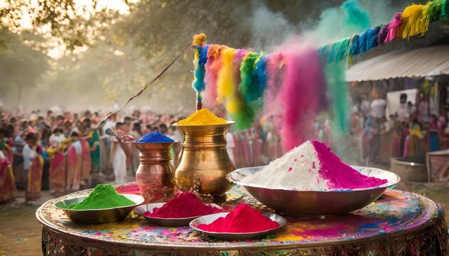 Generated image of holi celebration