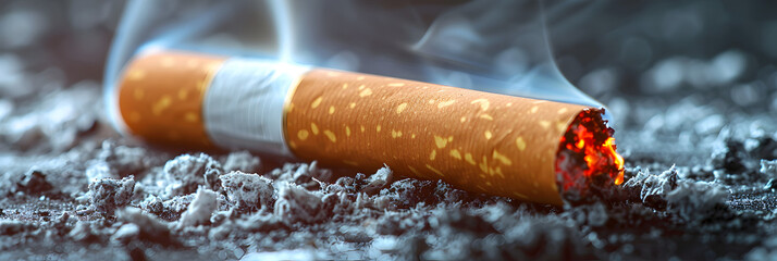 Quit smoking message,
There is a broken cigarette on a beige background
