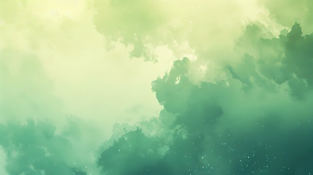 Green Ethereal Watercolor Clouds Wallpaper for Desktop