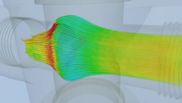 CFD simulation Computational fluid dynamics - throttle valve airflow simulation