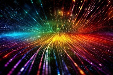 Intricate Web of Fiber Optic Cables Transmitting Data Signals	
