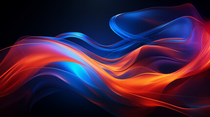 Dynamic Abstract Waves in Red and Blue