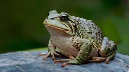 Fototapeta premium Sitting Frog: Tranquil Amphibian Rest