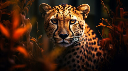 Wildlife Leopard In Nature. Generative AI.