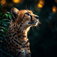 Close up of leopard. Generative AI.