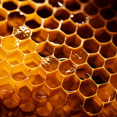 Close up of honeycomb. Generative AI.