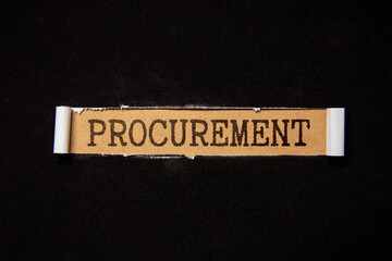 PROCUREMENT text on a paper with chart and keyboard, business concept.