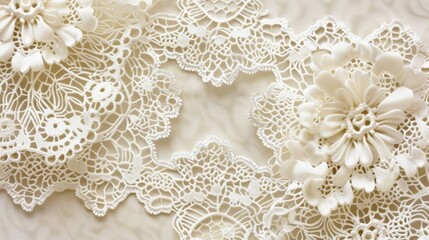 Soft cream lace texture with a floral touch, bringing a gentle elegance to any creative project.
