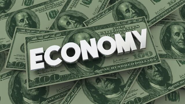 Economy Money Grow Financial Wealth Income Increase Economic Improvement 3d Animation