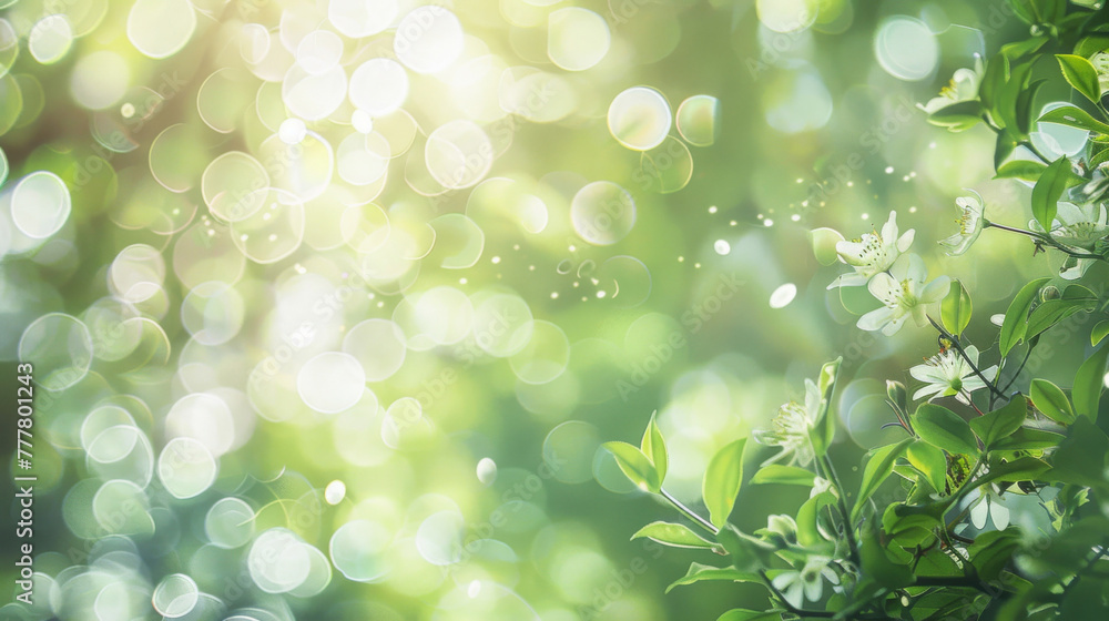 Poster Spring blossom and bokeh background