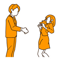 握手を拒まれるビジネスマンのイラスト