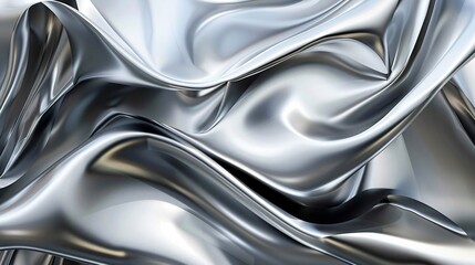 Abstract silver foil texture, liquid Metallic background