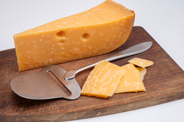 Cheese collection, Dutch very old 1000 days ripe hard cheeses made from cow milk in the Netherlands