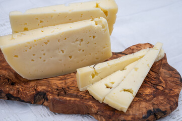 Fresh Asiago cow's milk cheese, from Asiago in Italy, used in panini or sandwiches or melted on...