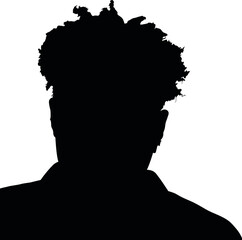 Silhouette of a young man with an ear bud