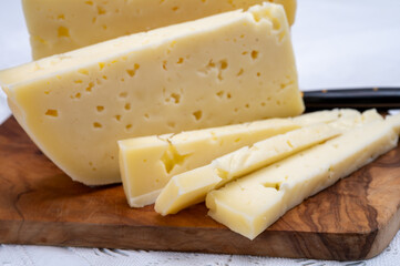 Fresh Asiago cow's milk cheese, from Asiago in Italy, used in panini or sandwiches or melted on variety of dishes, classified as a Swiss-type Alpine cheese