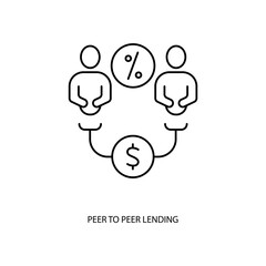 peer to peer lending concept line icon. Simple element illustration. peer to peer lending concept outline symbol design.