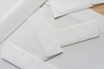 new flat unused formal stationery envelopes (flap side up) background