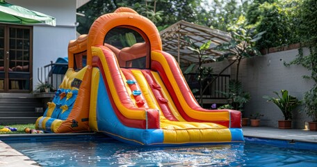 Vibrant Inflatable Water Slide for Backyard Delights