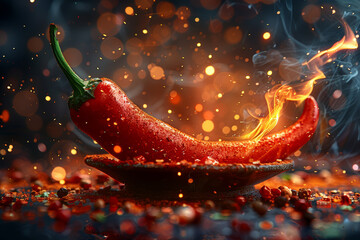 The fiery red of a chili pepper, igniting the palate with its spicy flavor and adding a burst of...