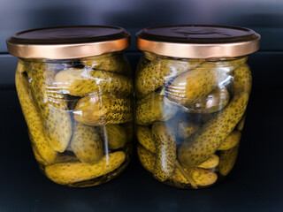 Pickle Jars on Supermarket Shelf