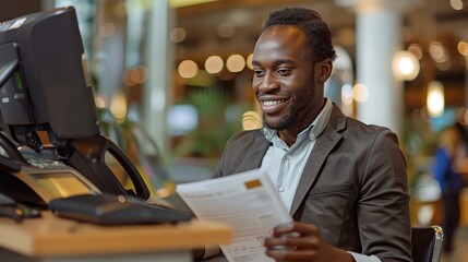 Obraz premium a man sitting at a desk
