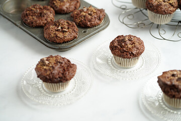Chocolate chocolate chip muffins