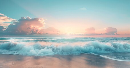 Fototapeta na wymiar Abstract Beachscape, Extra Wide Seascape Background