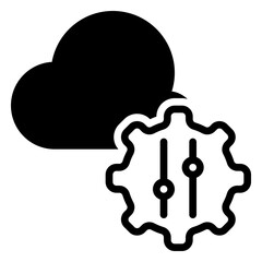 Cloud Setting icon, glyph icon style