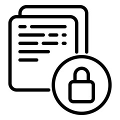 Secure Data icon, line icon style