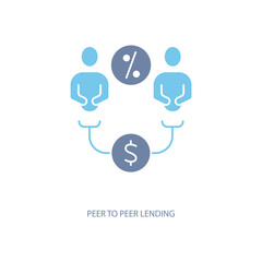 peer to peer lending concept line icon. Simple element illustration. peer to peer lending concept outline symbol design.