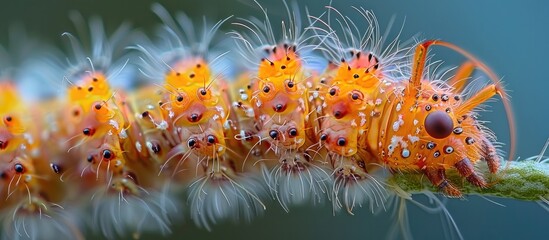 Caterpillars Protective Hairy Bristles A Closer Look at Insect Defense Mechanisms - obrazy, fototapety, plakaty