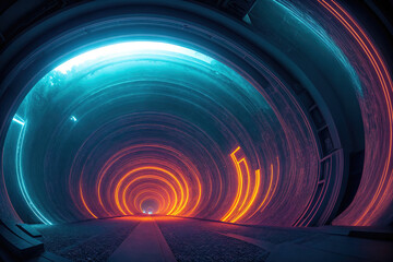 A tunnel with a bright light at the end.