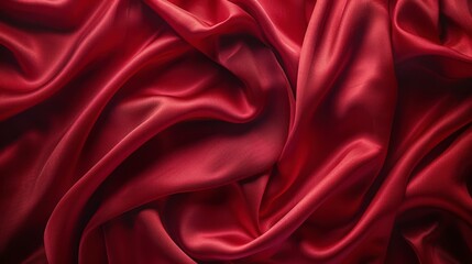 Obraz premium Red Satin Fabric Radiates Opulence and Sophistication