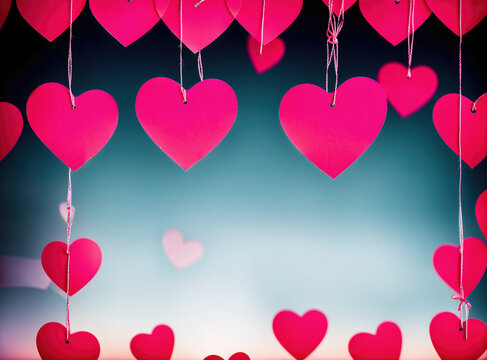 Heart Shaped Garland Hanging on String