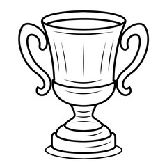 Elegant outline icon of a gold cup in vector, perfect for award designs.
