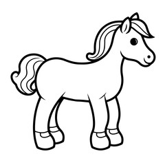 Graceful horse outline vector icon.