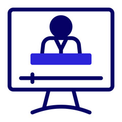 This is the Video Player icon from the Online Marketing icon collection with an Mixed style